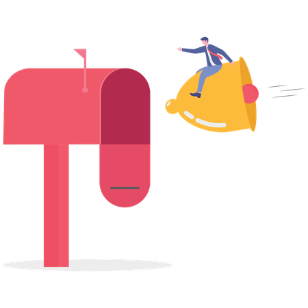 Businessman receving email newsletter  Illustration