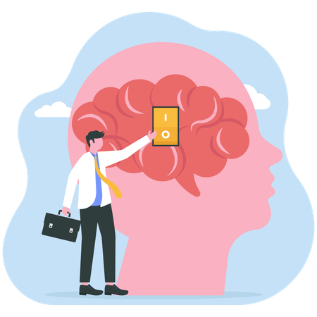 Businessman recharges his emotional stress  Illustration