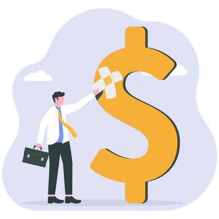 Businessman recovering from loss  Illustration