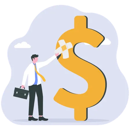 Businessman recovering from loss  Illustration