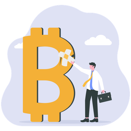 Businessman recovers from business market loss  Illustration