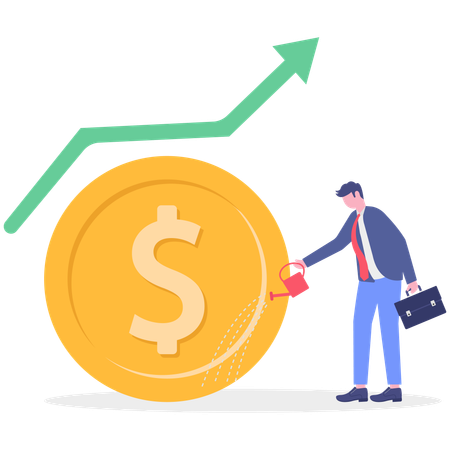 Businessman recovers from market  Illustration