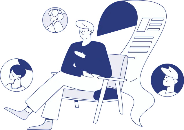 Businessman recruits new female employee  Illustration