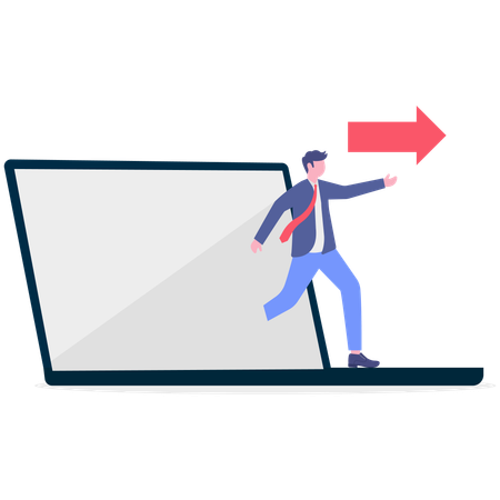 Businessman reducing screen time  Illustration