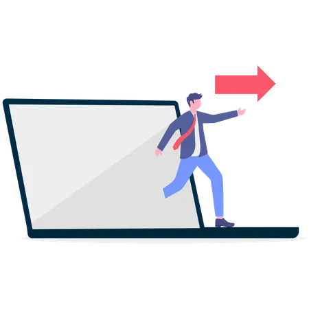 Businessman reducing screen time  Illustration