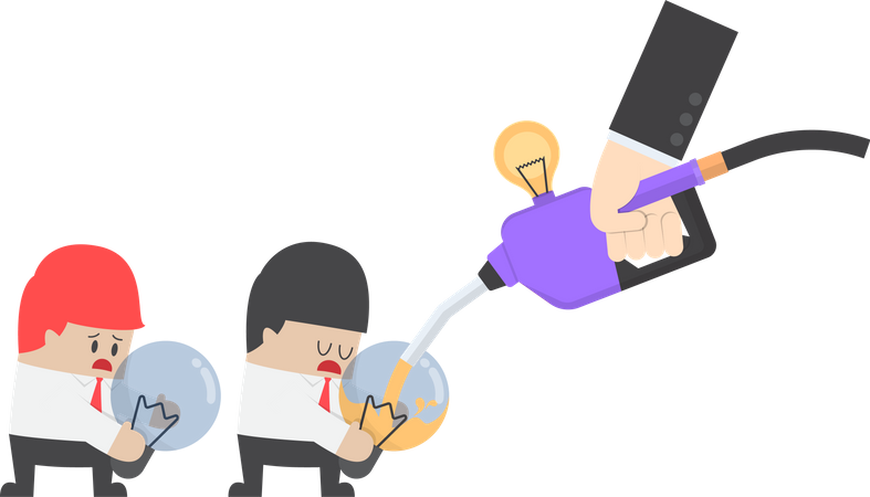 Businessman refill the idea fuel  Illustration