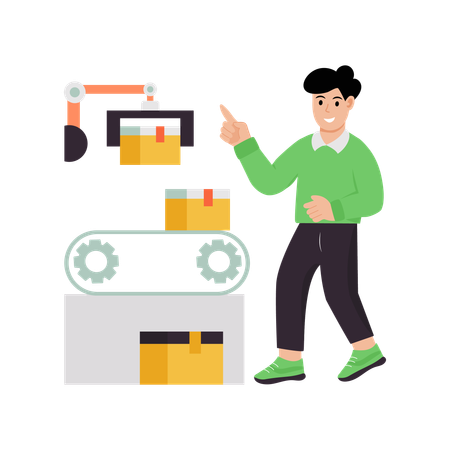 Businessman refining supply chain dynamics  Illustration