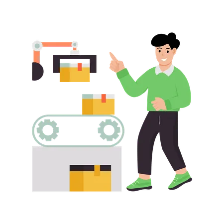 Businessman refining supply chain dynamics  Illustration