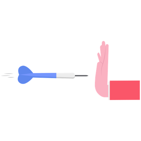 Businessman refuses arrow  Illustration