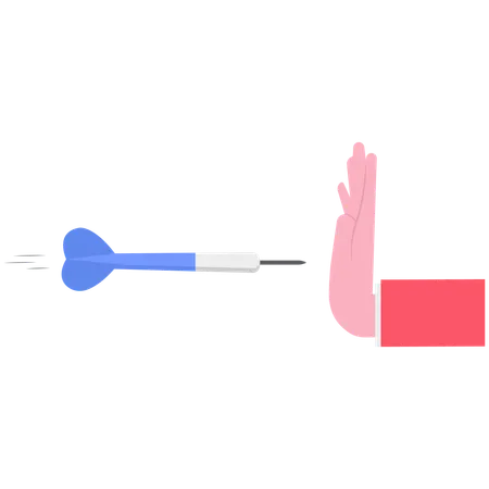 Businessman refuses arrow  Illustration