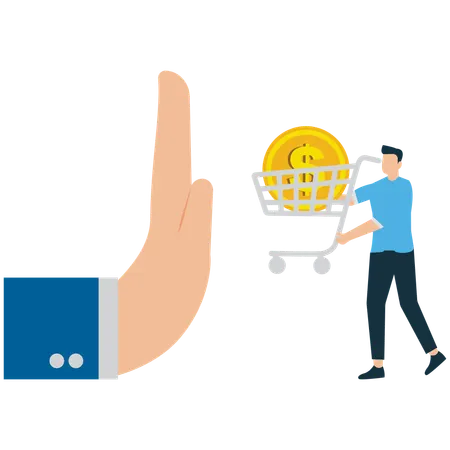 Businessman refusing to buy  Illustration