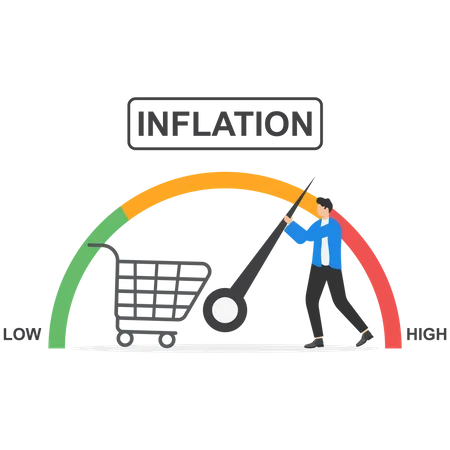 Businessman regulating rising inflation  Illustration