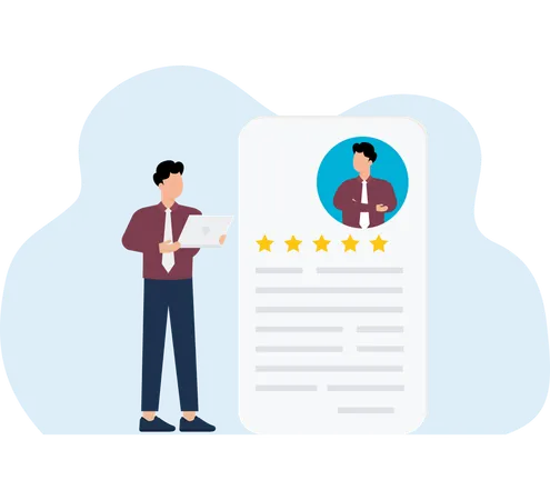 Businessman rejecting employee cv  Illustration