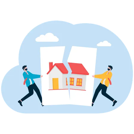 Businessman rejecting house contract  Illustration