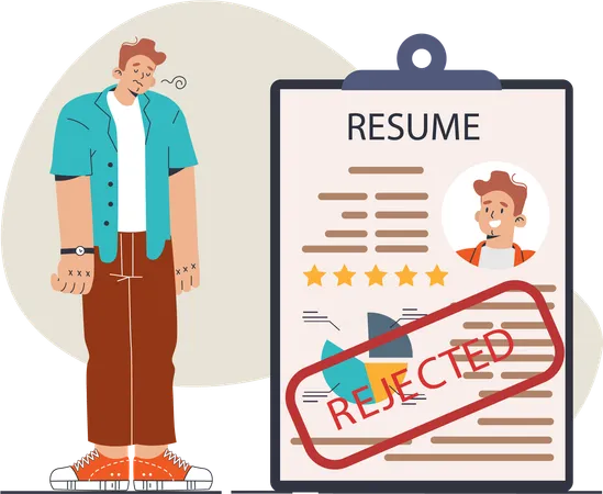 Businessman rejects employee's resume  イラスト