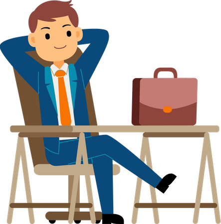 Businessman relaxing at work place  Illustration