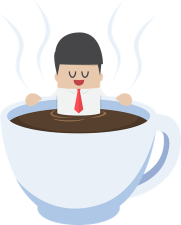 Businessman relaxing during coffee break  Illustration