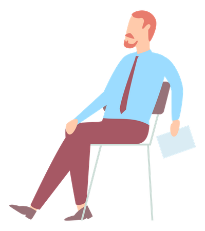 Businessman relaxing in office Illustration
