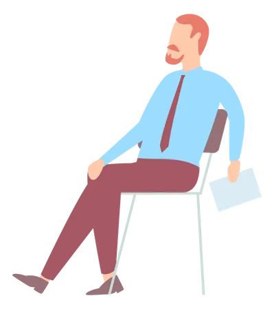 Businessman Relaxing In Office Vector Illustration Business Boss Resting In Calm Pose Entrepreneur In Suit Sitting On Chair During Work Male Character Working In Management Entrepreneurship Illustration