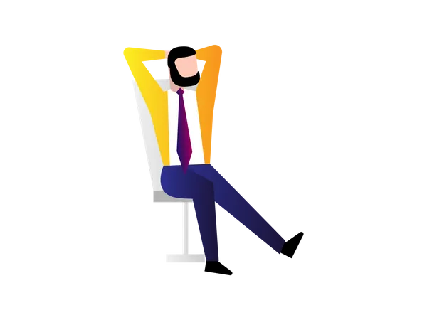 Businessman Relaxing on chair Illustration