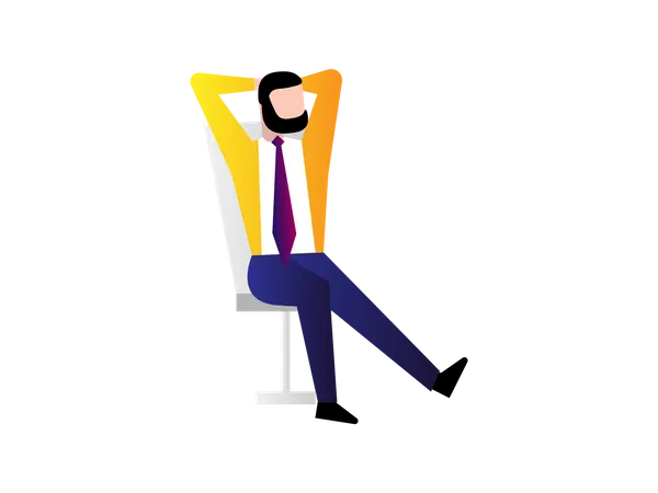 Businessman Relaxing on chair  Illustration