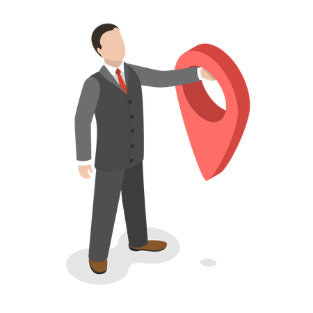 Businessman relocating company office  Illustration