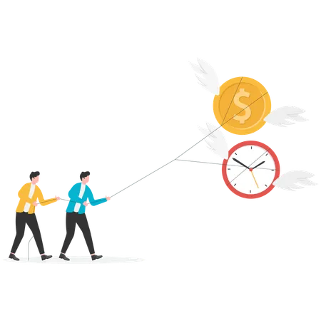 Businessman remembers to pay money on time  Illustration