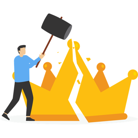 Businessman removed crown with eraser  Illustration