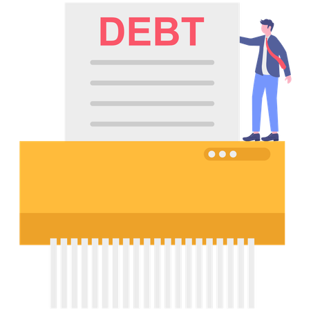 Businessman removing debt  Illustration