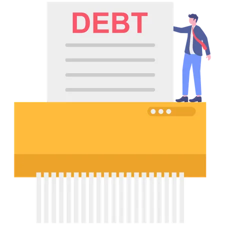 Businessman removing debt  Illustration