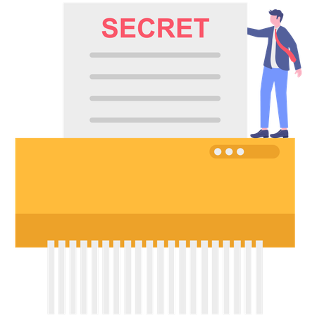 Businessman removing secret  Illustration
