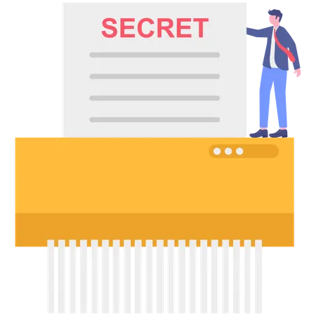 Businessman removing secret  Illustration