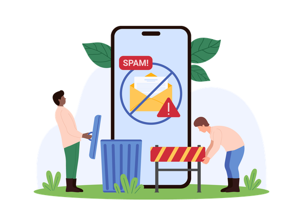 Businessman removing spam email  Illustration