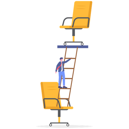 Businessman replaces employee job with another one  Illustration
