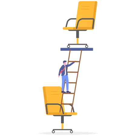 Businessman replaces employee job with another one  Illustration