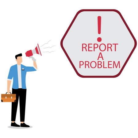 Businessman reporting business problem  Illustration