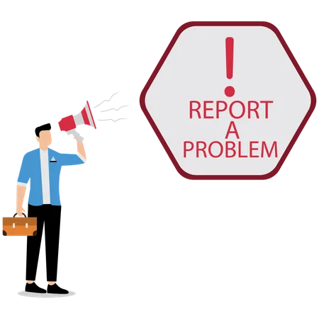 Businessman reporting business problem  Illustration