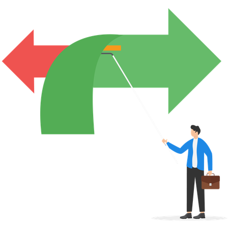 Businessman representing new way and old way approach  Illustration
