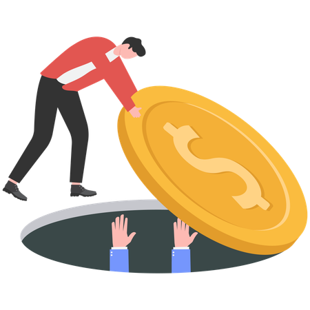 Businessman rescue financial crisis  Illustration