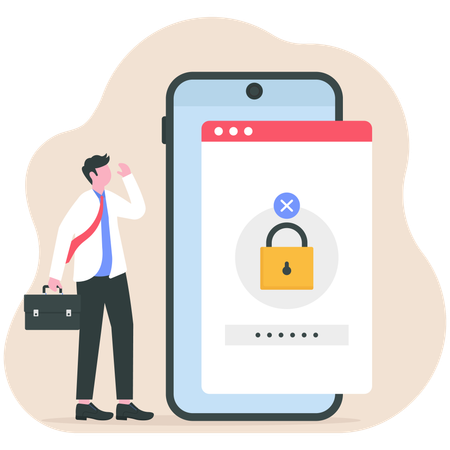 Businessman reseting password  Illustration