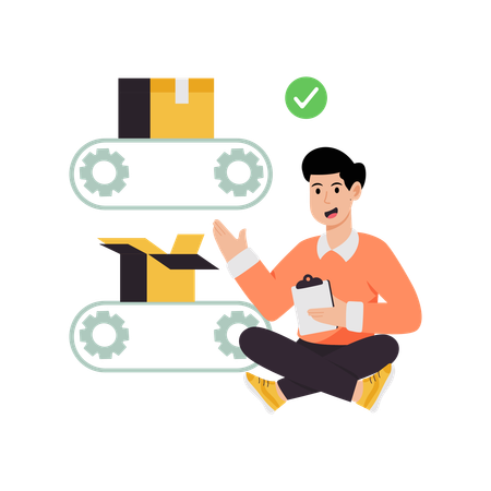 Businessman reviewing Delivery Process  Illustration