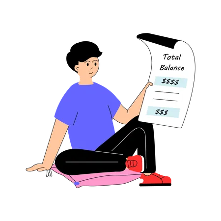 Businessman reviewing Payment Information  Illustration