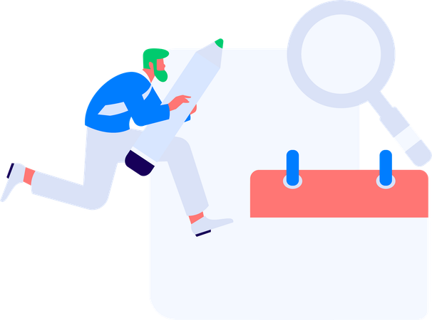 Businessman reviewing questionnaire  Illustration