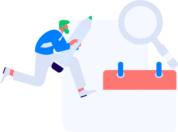 Businessman reviewing questionnaire  Illustration