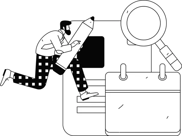 Businessman reviewing questionnaire  Illustration