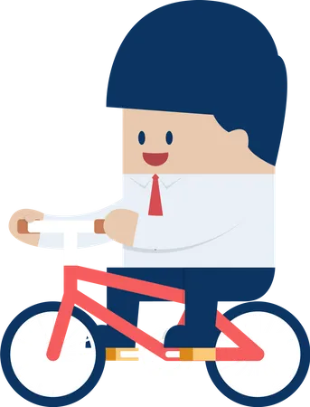 Businessman riding a bicycle to work  Illustration