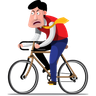 illustrations of person ride bicycle