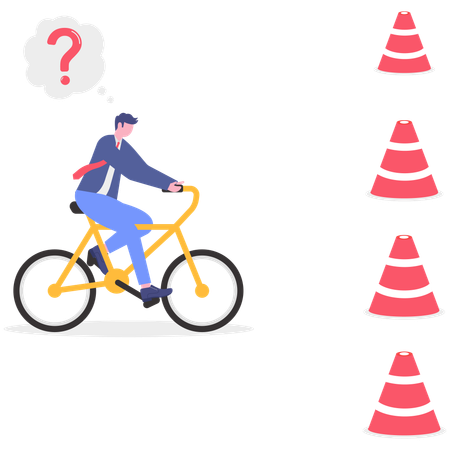 Businessman riding cycle  Illustration