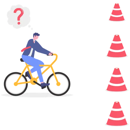 Businessman riding cycle  Illustration