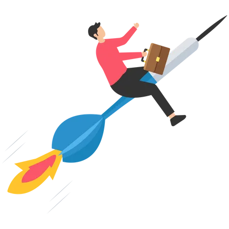 Aiming For Target Or Goal Determination And Strategy To Reach Target And Achieve Business Success Aspiration And Direction To Win And Victory Confidence Illustration